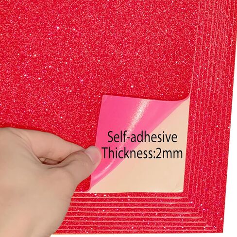 SALEMAR Gold Sticky Glitter Foam Sheets, 10 Packs Thick Self-Adhesive Sparkle EVA Sheets for Crafting, 30 x 20cm (Gold) in Saudi Arabia