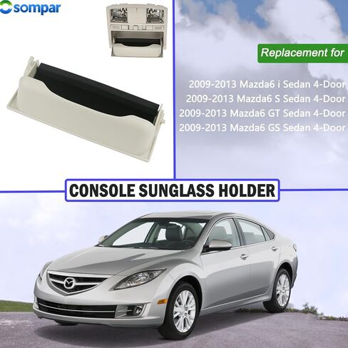 Overhead Roof Console Sunglass Holder w/o Down Light (Beige) Compatible with 2009 2010 2011 2012 2013 Mazda6 4Door Replaces GS4E6997630 GS4E-69-976-30 in Saudi Arabia