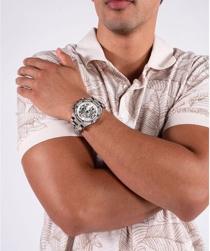GUESS Men's 46mm Watch - Gold Tone Strap Champagne Dial Gold Tone Case in Saudi Arabia