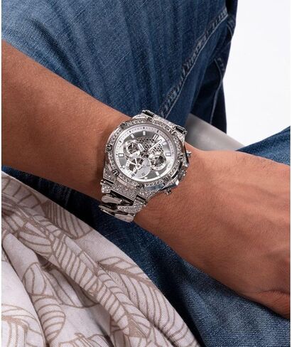 GUESS Men's 46mm Watch - Gold Tone Strap Champagne Dial Gold Tone Case in Saudi Arabia