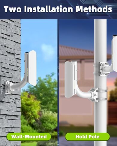 حامل جسر لاسلكي، عمود مكون من قطعتين وحامل مثبت على الحائط لهوائي التلفزيون الخارجي Starlink، مجموعات تثبيت عمود J قابلة للتعديل 180 درجة، دعامة عمود خارجية لنقطة وصول AP جسر العميل CPE in Kuwait