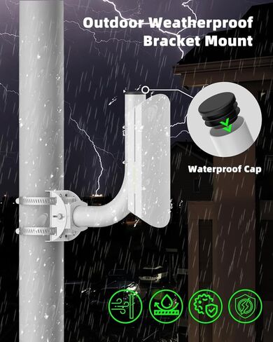 حامل جسر لاسلكي، عمود مكون من قطعتين وحامل مثبت على الحائط لهوائي التلفزيون الخارجي Starlink، مجموعات تثبيت عمود J قابلة للتعديل 180 درجة، دعامة عمود خارجية لنقطة وصول AP جسر العميل CPE in Kuwait