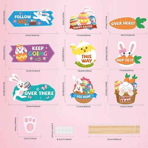 AhfuLife Easter Bunny Paw Print Paper Garden Lawn Decorations, 60pcs Rabbit Floor Footprints Decoration for Children Garden Outdoor Yard Lawn Signs Party Decorations Birthday Party Supplies in Saudi Arabia