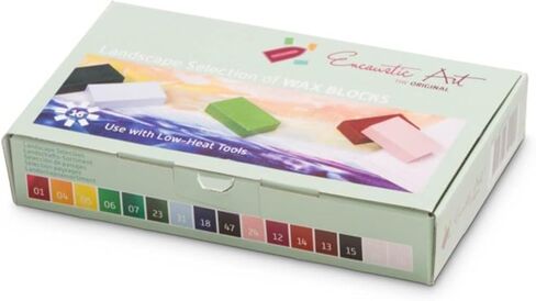 Encaustic Art The Original - ENRICHMENT SELECTION Set of 16 - Encaustic Wax Block Colors -Beeswax For Encaustic Art Supplies -Non-Toxic, Handcrafted in Germany in Saudi Arabia