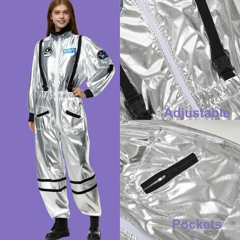 Colorful House Women Astronaut Onesie Adult Astronaut Costume White Space Suit Costume Halloween Spaceman Jumpsuit Outfit in Saudi Arabia