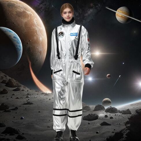 Colorful House Women Astronaut Onesie Adult Astronaut Costume White Space Suit Costume Halloween Spaceman Jumpsuit Outfit in Saudi Arabia