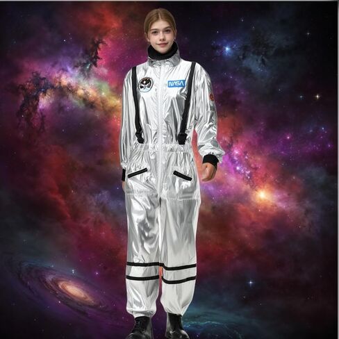 Colorful House Women Astronaut Onesie Adult Astronaut Costume White Space Suit Costume Halloween Spaceman Jumpsuit Outfit in Saudi Arabia