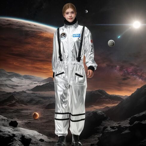 Colorful House Women Astronaut Onesie Adult Astronaut Costume White Space Suit Costume Halloween Spaceman Jumpsuit Outfit in Saudi Arabia