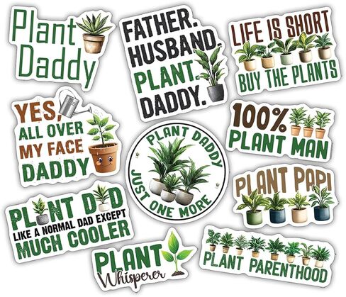(10pcs) Plant Stickers Funny Garden Botanical Plant Pot Gardener Plant Lover Funny Gifts Multiple Different Design, Waterproof, UV- Resistant, Suitable for Tumbler, Laptop, Car, Truck in Saudi Arabia