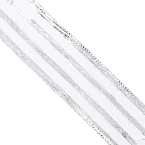 شريط Reliant Ribbon 92311W-070-09F شريط ذو حافة سلكية ذات قيمة معدنية، 1-1/2 بوصة × 10 ياردة، فضي in Saudi Arabia