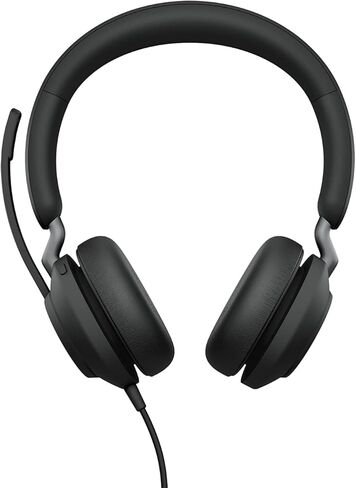 Jabra Evolve2 40 SE - Wired Stereo Headset with Noise Cancelling and 3 Microphone Technology - USB-C Cable - Certified for MS Teams - Also Compatible with Other Platforms - Black in Saudi Arabia