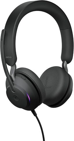Jabra Evolve2 40 SE - Wired Stereo Headset with Noise Cancelling and 3 Microphone Technology - USB-C Cable - Certified for MS Teams - Also Compatible with Other Platforms - Black in Saudi Arabia