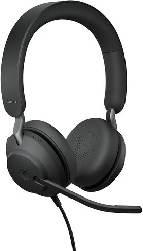 Jabra Evolve2 40 SE - Wired Stereo Headset with Noise Cancelling and 3 Microphone Technology - USB-C Cable - Certified for MS Teams - Also Compatible with Other Platforms - Black in Saudi Arabia