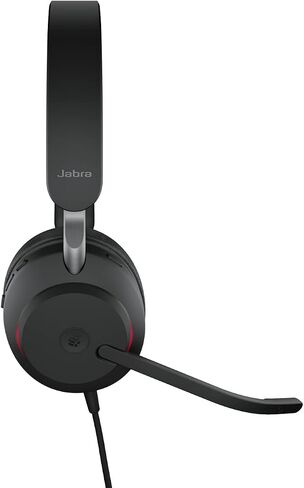 Jabra Evolve2 40 SE - Wired Stereo Headset with Noise Cancelling and 3 Microphone Technology - USB-C Cable - Certified for MS Teams - Also Compatible with Other Platforms - Black in Saudi Arabia