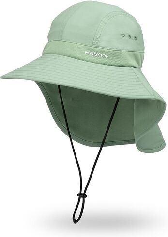 MISSION Cooling Sun Defender Hat, Navy - Unisex Wide-Brim Hat with Nape for Men & Women - Lightweight & Durable - Cools Up to 2 Hours - UPF 50 Sun Protection - Machine Washable in Saudi Arabia