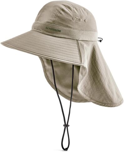 MISSION Cooling Sun Defender Hat, Navy - Unisex Wide-Brim Hat with Nape for Men & Women - Lightweight & Durable - Cools Up to 2 Hours - UPF 50 Sun Protection - Machine Washable in Saudi Arabia