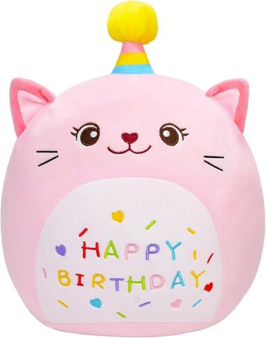 Cat Plush Toy Cute Unicorn Cat Birthday Stuffed Animal Soft Cat Plushies Pillow Pink Doll Gifts for Kid Toddlers Home Room Decoration 10 Inch in Saudi Arabia