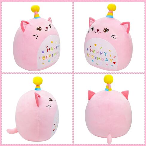 Cat Plush Toy Cute Unicorn Cat Birthday Stuffed Animal Soft Cat Plushies Pillow Pink Doll Gifts for Kid Toddlers Home Room Decoration 10 Inch in Saudi Arabia