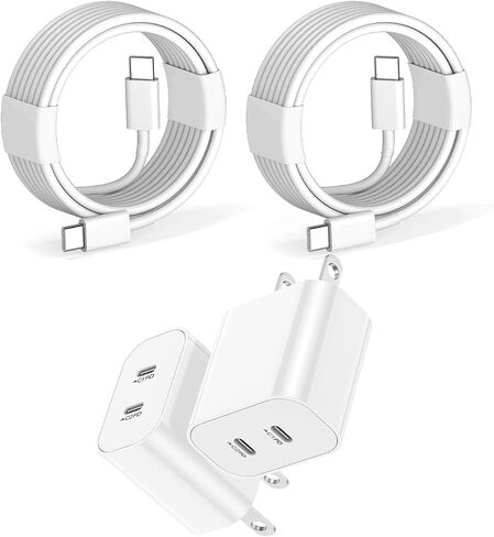 40W USB Charger Block,4-Port Phone Charger Fast Charging Brick,Dual USB C Power Adapter + Double USB A Port Wall Plug Multiple Charger Station for iPhone 15 14 13 12 11 Pro Max, iPad,Galaxy Series in Saudi Arabia