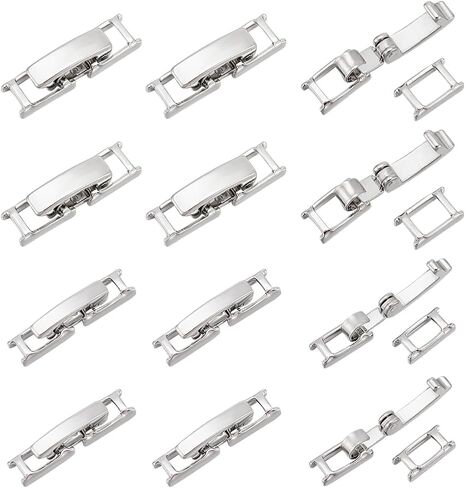 UNICRAFTALE 24Pcs 2 Styles Real 18K Gold Plated Fold Over Clasps Rectangle Necklace Bracelet Extender for Women Foldover Extension Jewelry Clasps for DIY Jewelry Making in Saudi Arabia