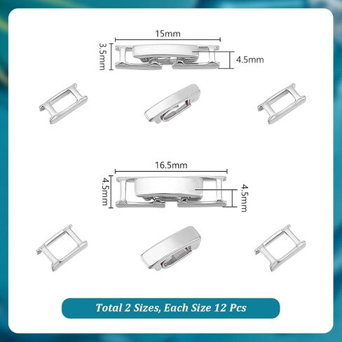 UNICRAFTALE 24Pcs 2 Styles Real 18K Gold Plated Fold Over Clasps Rectangle Necklace Bracelet Extender for Women Foldover Extension Jewelry Clasps for DIY Jewelry Making in Saudi Arabia