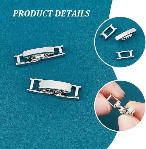UNICRAFTALE 24Pcs 2 Styles Real 18K Gold Plated Fold Over Clasps Rectangle Necklace Bracelet Extender for Women Foldover Extension Jewelry Clasps for DIY Jewelry Making in Saudi Arabia