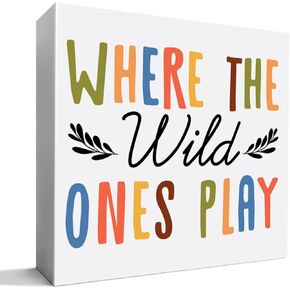 Kids Affirmations Desk Decor Wooden Sign, Nursery Decoration for Playroom Toy Room Toddler Kid's Bedroom, Nursery Gift for Baby Boy Girl Newborn Kids, I Am Kind