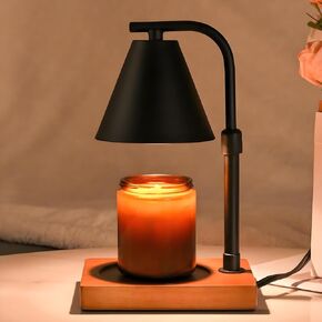Candle Warmer Lamp - 2 Pack Candle Lamp Warmer with Timer Height Adjustable, Gifts for Mom, Women,Birthday, House Warming Gifts New Home Bedroom Decor, Wax Melt Warmer with 2 Bulbs Black