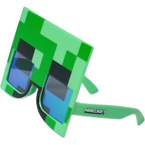 Sun-Staches Minecraft Sunglasses, Lil'Characters Child Costume Accessory, UV400 Iconic Green Frames, One Size Fits Most Kids