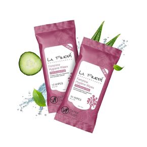 LA Fresh Feminine Wipes with Aloe Vera, Chamomile Extract, Cucumber, and Vitamin E - Pack of 50 ct Wipes for Women