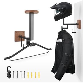 Motorcycle Helmet Holder Wall Mount, Helmet Rack for Motorcycle/Tactical Gear/Cycling/Skiing/Football Wall Hanger Display
