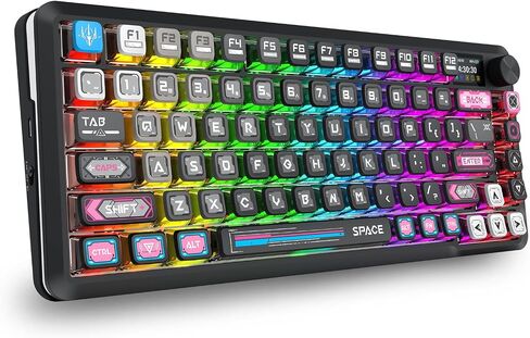 Redragon Mechanical Keyboard, Tri-Modes Wireless Gaming Keyboard with Screen & Knob, Macro Programmable Mechanical Gaming Keyboard, RGB Backlit, Ideal for Gaming Working etc. in Saudi Arabia