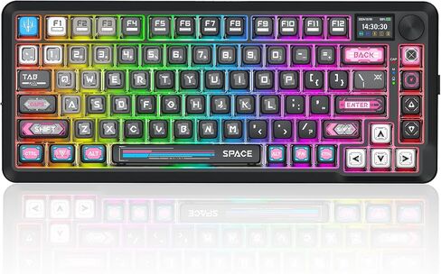 Redragon Mechanical Keyboard, Tri-Modes Wireless Gaming Keyboard with Screen & Knob, Macro Programmable Mechanical Gaming Keyboard, RGB Backlit, Ideal for Gaming Working etc. in Saudi Arabia