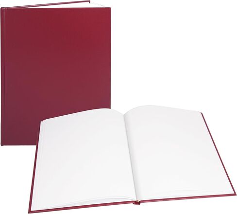 BookFactory Large Black Blank Book/Blank Notebook/Unruled Notebook - 96 Pages Blank Format 8 7/8" x 11 1/4" Black Imitation Leather Cover Section Sewn Hardbound (BLA-096-LBS-A-LKT00) in Saudi Arabia