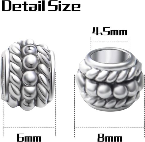 BronaGrand 100pcs Large Hole Spacers Beads, Antique Silver Flower Bead Spacers Alloy Tube Beads Loose Beads Spacer Charm Beads for DIY Necklace Bracelet Jewelry Craft Making Accessory in Saudi Arabia