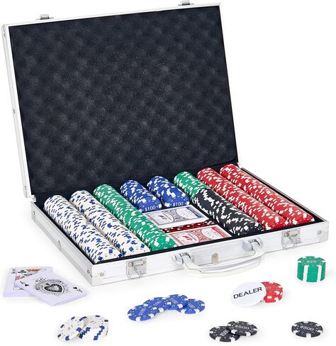 Poker Chips,400PCS 14 Gram Clay Poker Chip Set with Deluxe Travel Case, Numbered Chips,Poker Set for Texas Holdem Blackjack Gambling. in Saudi Arabia
