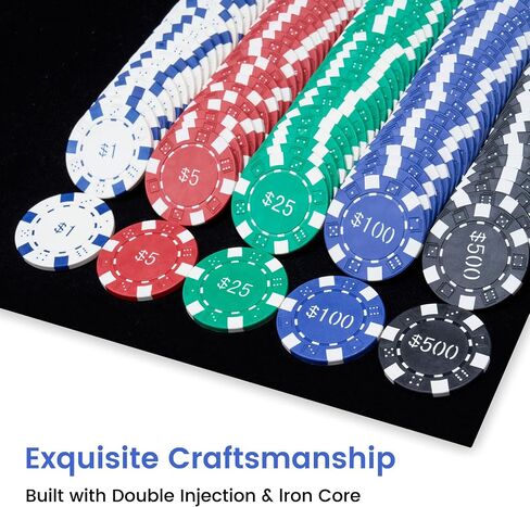 Poker Chips,400PCS 14 Gram Clay Poker Chip Set with Deluxe Travel Case, Numbered Chips,Poker Set for Texas Holdem Blackjack Gambling. in Saudi Arabia
