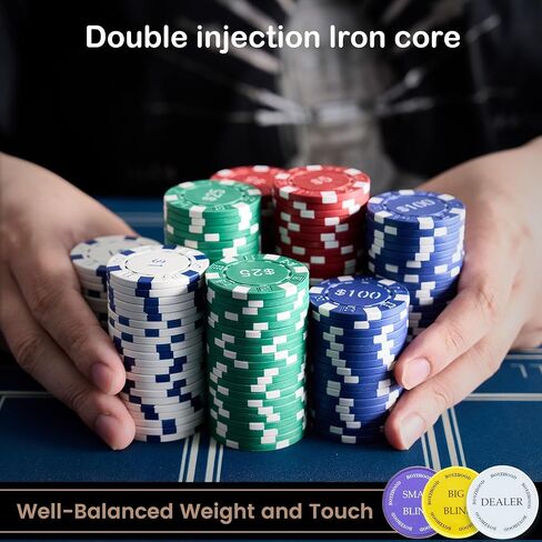 Poker Chips,400PCS 14 Gram Clay Poker Chip Set with Deluxe Travel Case, Numbered Chips,Poker Set for Texas Holdem Blackjack Gambling. in Saudi Arabia
