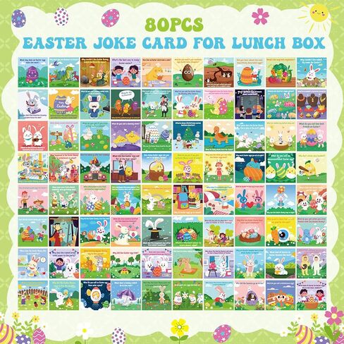 TecUnite 80 Pcs Valentine's Day Joke Cards Kids Lunchbox Jokes Riddle for Fun Holiday Lunch Box Joke Cards for Valentine's Day Party Game in Kuwait