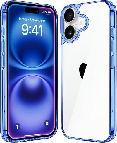 JJGoo متوافق مع حافظة iPhone 16 Plus، حافظة هاتف شفافة مضادة للصدمات، حافظة نحيفة مضادة للخدش وغطاء واقٍ خلفي من البولي كربونات لهاتف iPhone 16 Plus 6.7 بوصة، شفاف in Kuwait