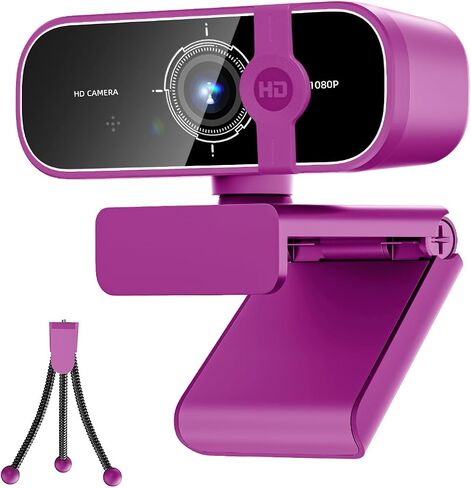 C28 1080P Webcam with Privacy Cover and Tripod Stand, PC Camera with Noise-Canceling Mic, Auto Light Correction,Plug and Play, Web Camera for Streaming, Zoom/Skype/Facetime/YouTube,Blue in Saudi Arabia