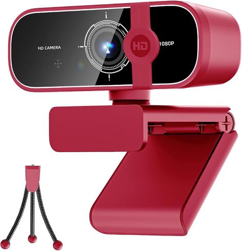 C28 1080P Webcam with Privacy Cover and Tripod Stand, PC Camera with Noise-Canceling Mic, Auto Light Correction,Plug and Play, Web Camera for Streaming, Zoom/Skype/Facetime/YouTube,Blue in Saudi Arabia