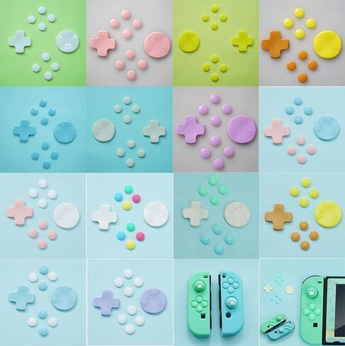ABXY Button Sticker D-pad Move Direction Key Cross Button Cover Cap Thumb for Nintendo Switch NS Joy-con Controller (Color 2) in Kuwait