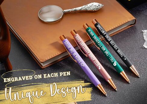 InnoBeta Secretary Gifts for Woman, Funny Administrative Professional Day Gifts, Ballpoint Pen Set of 4, Office Tools for Appreciation, Christmas, Birthday - Queen of The Office in Saudi Arabia