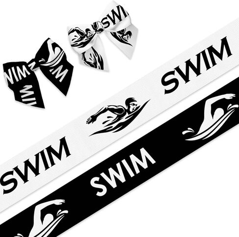 2 PCS Gymnastics Grosgrain Ribbons 3/8" Gymnastics Sports Decor Ribbons 5 Yards, Black White Craft Ribbons for Sports Meeting Party Favor Decoration Gymnast Gift Packaging DIY Supplies in Kuwait