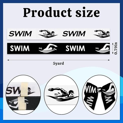 2 PCS Gymnastics Grosgrain Ribbons 3/8" Gymnastics Sports Decor Ribbons 5 Yards, Black White Craft Ribbons for Sports Meeting Party Favor Decoration Gymnast Gift Packaging DIY Supplies in Kuwait