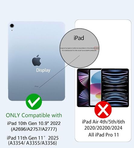 حافظة دوارة 360 درجة لجهاز iPad الجيل العاشر 10.9 بوصة 2022 - تنبيه/غفو تلقائي مع مشبك مغناطيسي، متوافقة مع جهاز Apple iPad الجديد 10.9 بوصة، الطائر الطنان in Kuwait