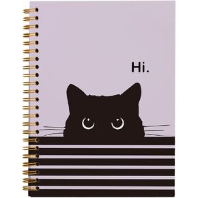 Cat Notebook - Cat Gifts for Cat Lovers, Cat Journal Notebook for Girls, Cat Lady Gifts, Cat Themed College Ruled Hardcover Spiral Notebook 5.5 x 8.3