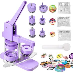 200 Sets 44mm/1.75 inch Button Making Supplies, Blank Pin Back Button Parts for Button Maker Machine 44mm, Round Badge Blank Button Pins includes Metal Cover, Plastic Pin Backs, Plastic Film