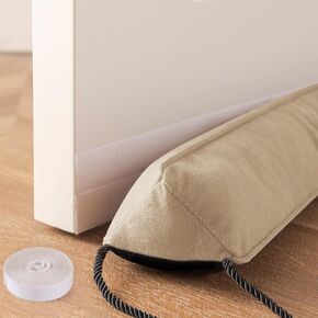 38" Heavy Duty Door Draft Stopper Weighted, Under Door Gap Filler Soundproofing, 2.2LB, Door Bottom Seal Blocker for Lights, Air and Noise, Gray